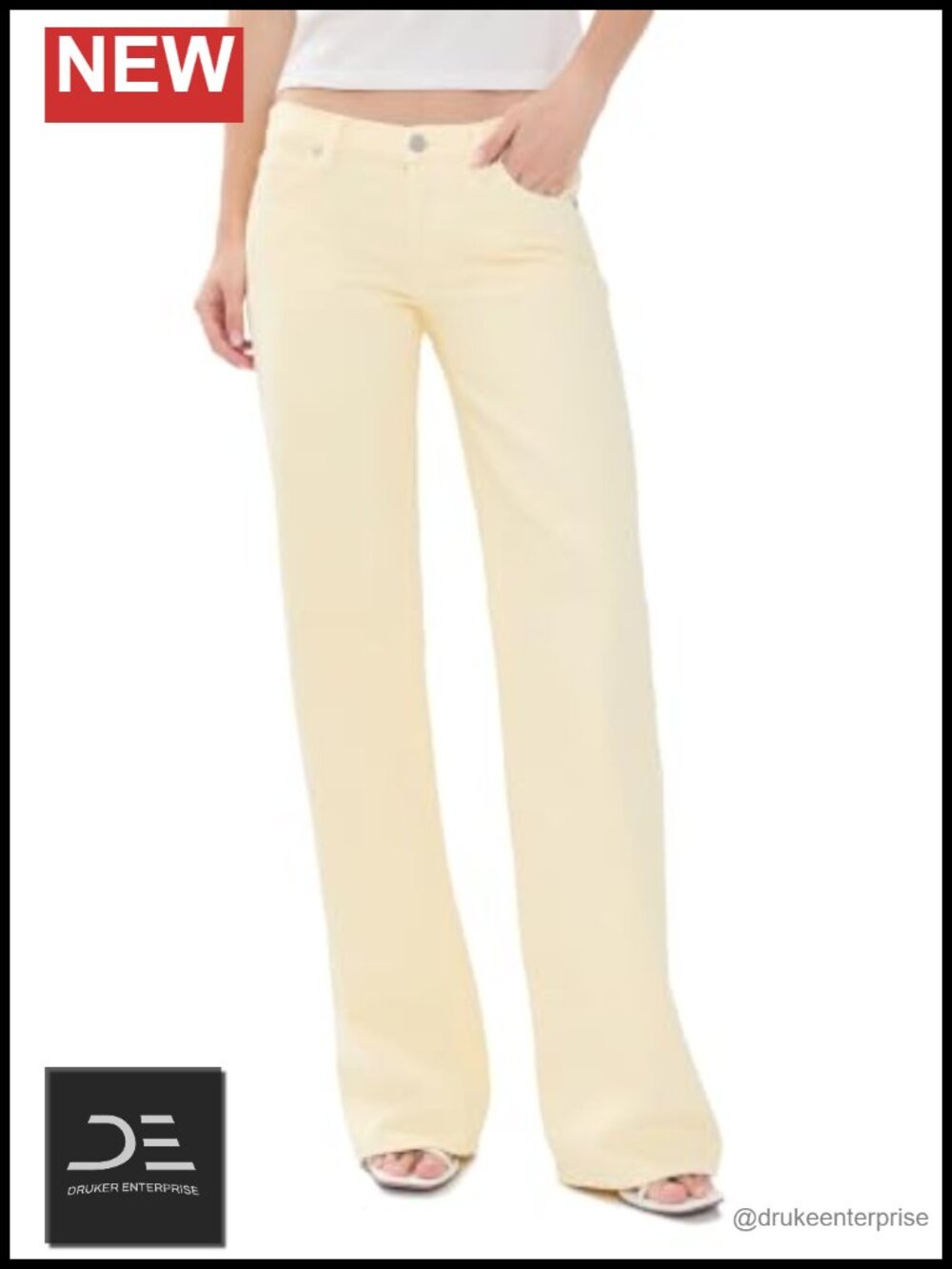 FRAME The Gray Jeans Straight Leg High-Rise 100% Cotton Denim
